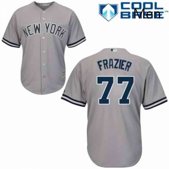 Mens Majestic New York Yankees 77 Clint Frazier Replica Grey Road MLB Jersey